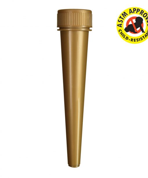 98mm Gold Child Resistant Conical Tube